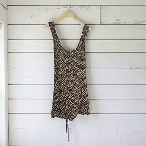 American Eagle Women’s Floral Romper Size M Tie Waist Button Front